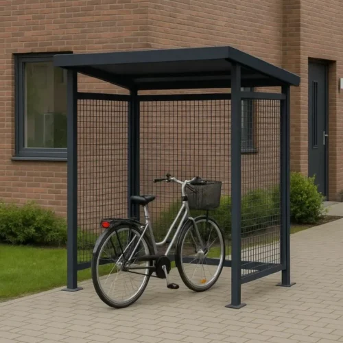 Fietsoverkapping Velorama 11 Compacte fietsoverkapping met staalmaten.